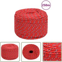 The Living Store Bootsseil Rot 6 mm 250 m Polypropylen - Bootsseil - Schiffsseil - Polyesterseil - Leinen - Marineleine von ECHOO