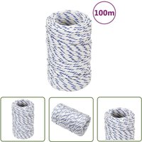 The Living Store Bootsseil Weiß 2 mm 100 m Polypropylen - Bootsseil - Schiffsseil - Polyesterseil - Leinen - Marineleine von ECHOO
