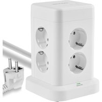 12-in-1 Steckdosenturm mit 3m Kabel 8 Fach Mehrfachsteckdose mit usb c - Steckdosenleiste 4 Fach usb Mehrfachstecker mit Schalter Cube von ECHOS