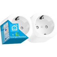 Echos Smart WLAN Steckdose 2er Pack Sprachsteuerung mit Alexa u. Google Home App-gesteuert Smart Home Steckdose Mit Kindersicherung Fernsteuerung von ECHOS