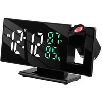 Projektionswecker led Wecker mit Zeitprojektion, Temperatur- & Luftfeuchtigkeitsanzeige, 3m drehbare Uhranzeige, Alarmuhr mit Schlummerfunktion, von ECHOS