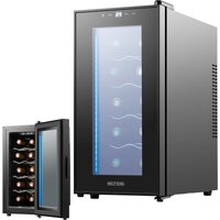 Echos - Weinkühler 28 Liter 10 Flaschen Glastür Innenbeleuchtung Touchscreen mit led Anzeige Temperaturkontrolle von ECHOS