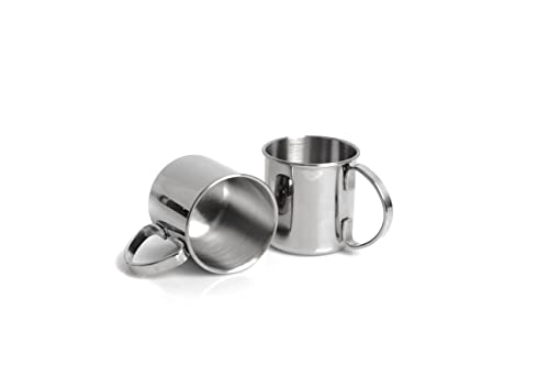 ECHTWERK 2-teiliges Kupferbecher-Set, bruchsichere Edelstahl-Gläser, Cocktail-Set, Cocktailgläser perfekt für Gin, Vodka, Bier und Kaltgetränke, Geschenkset, Silber-Edition, 480 ml von ECHTWERK