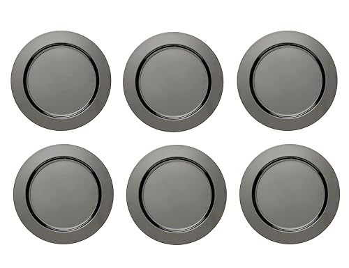 ECHTWERK 6-teiliges Platzteller/Servierteller Set Shiny aus hochwertigem Edelstahl, Black-Edition, Ø 33,2 cm von ECHTWERK