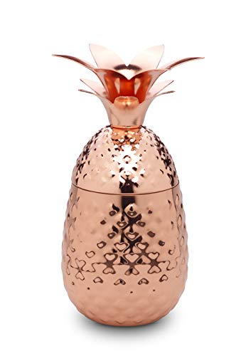 ECHTWERK Ananas Cocktail Becher/Pineapple Mug aus hochwertigem Edelstahl inkl. dekorativer Geschenkbox, 500ml, 9,3 x 20cm, Kupfer Edition von ECHTWERK