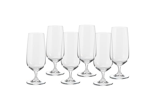 ECHTWERK Bier-Gläser 6er Set, 420 ml - Pilsgläser, Robuste Kristallglas Biertulpen mit kurzgezogenem Stiel und bauchiger Schale, spülmaschinenfest, 18,5 x 7,2 cm von ECHTWERK