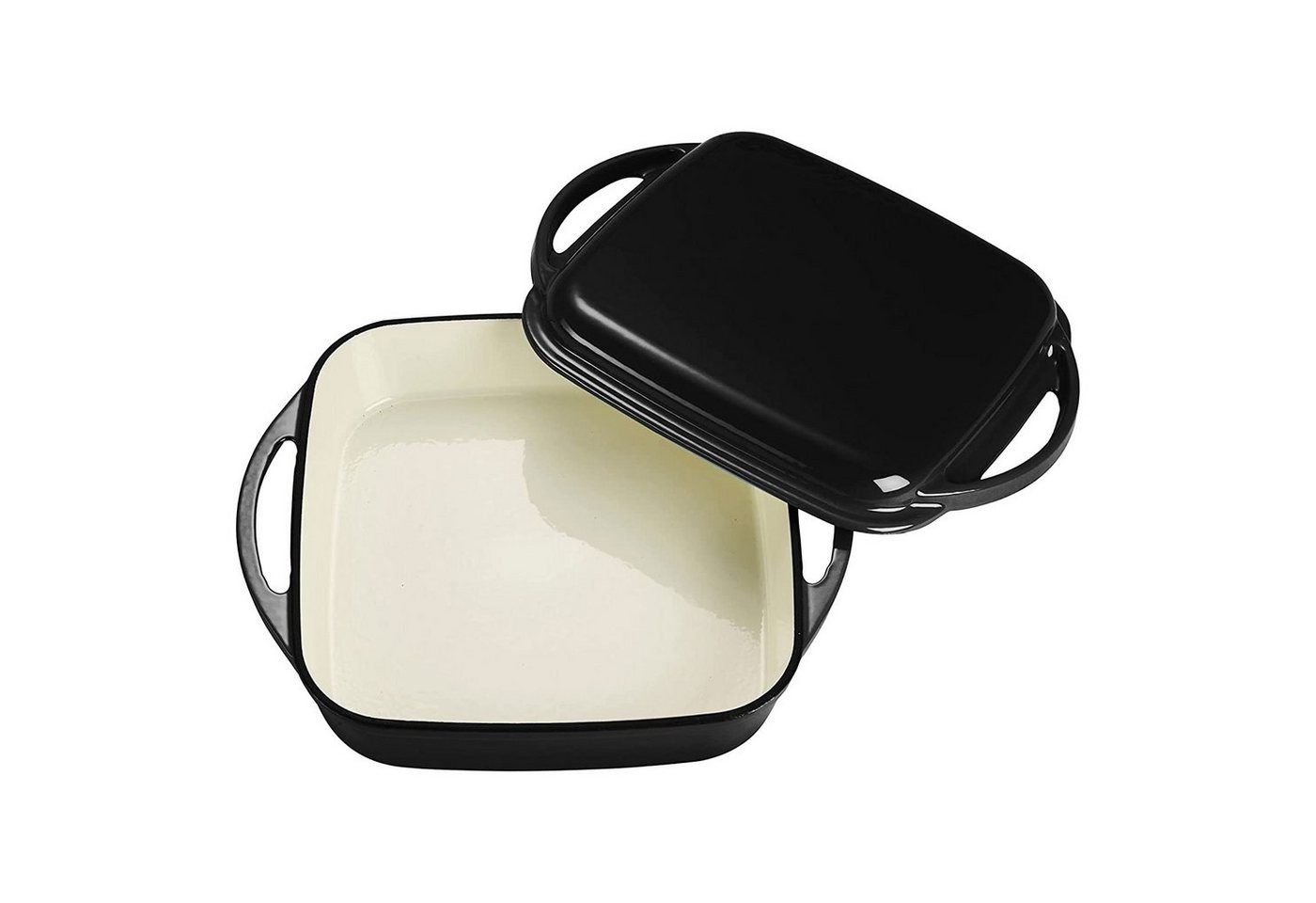 ECHTWERK Bräter, Gusseisen (Universalbräter aus Gusseisen inklusive Deckel), Emaille-Beschichtung. Kombi-Universalbräter. von ECHTWERK