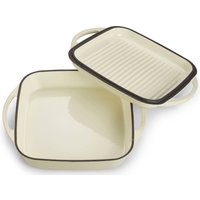ECHTWERK Bräter "Universalbräter und Pfanne 2-in-1 Set, Auflaufform mit Deckel", Gusseisen-Emaille, Emaille-Beschichtung, für Backöfen, Grill & Induktion von ECHTWERK