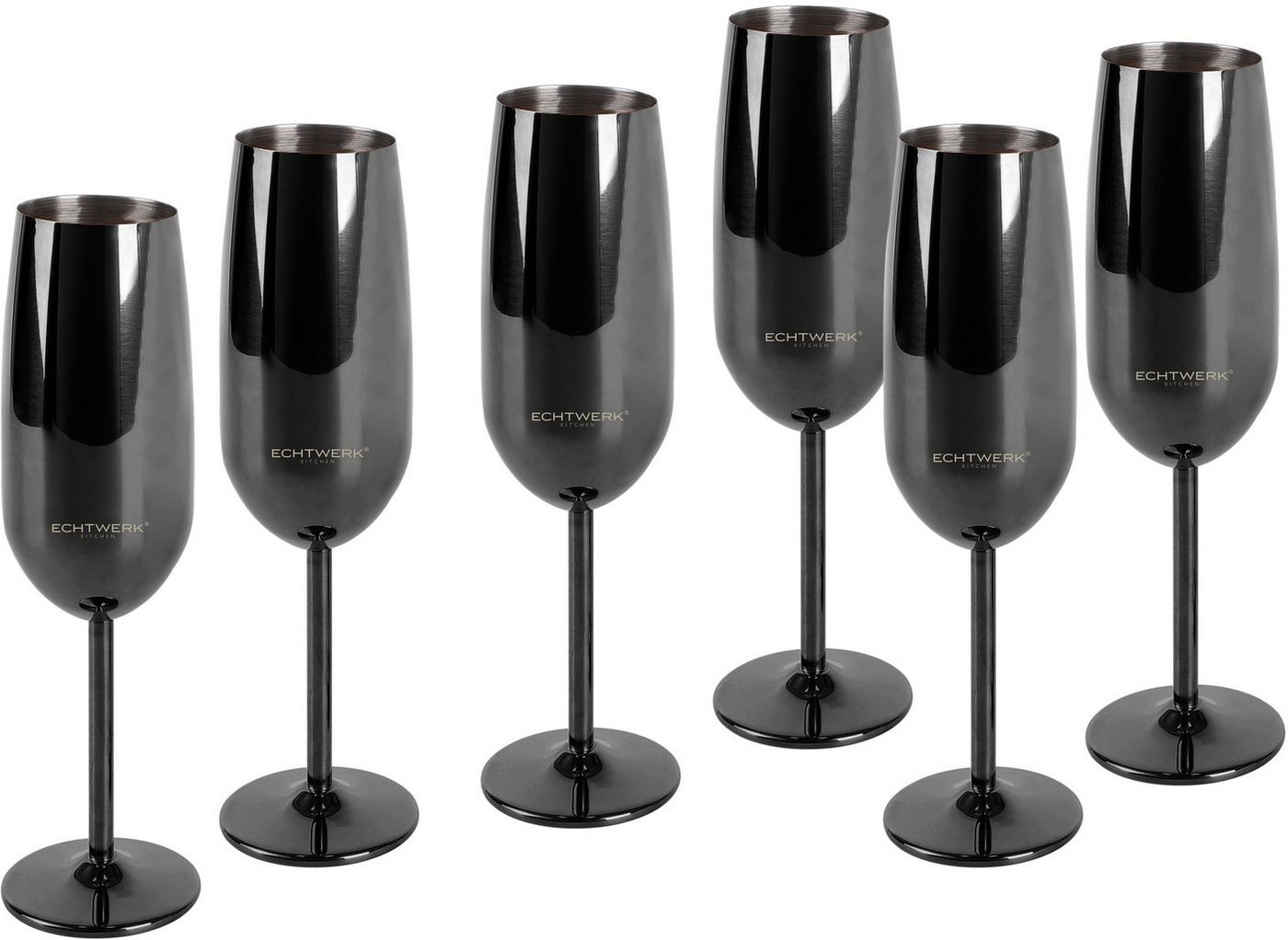 ECHTWERK Champagnerglas, Edelstahl, Sektglas, Sektkelch, Champagnerkelch, bruchsicher, 250 ml von ECHTWERK