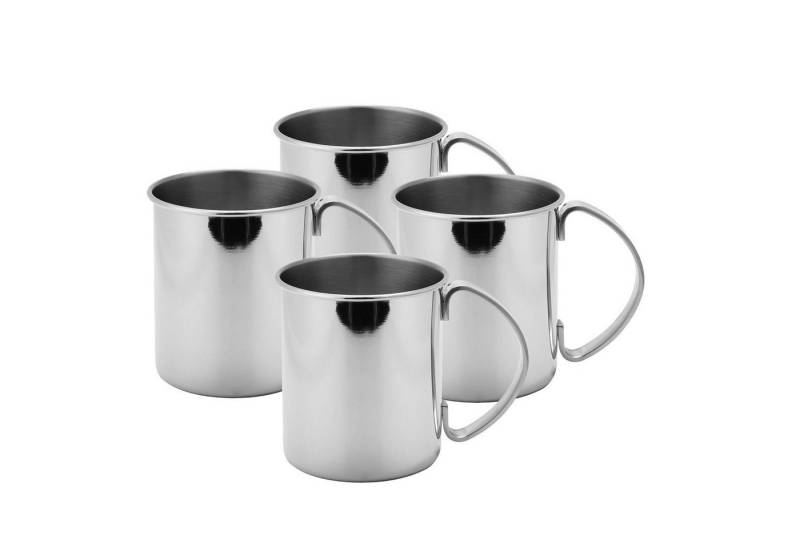 ECHTWERK Cocktailglas Kupferbecher-Set, Cocktailgläser, Edelstahl, Bruchsichere Edelstahl-Gläser, Cocktail-Set, Geschenkset, Silber 1l von ECHTWERK