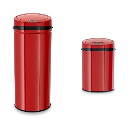 ECHTWERK EW-AE-0250 Edelstahl Abfalleimer 42L mit IR Sensor, Inox Red & EW-BE-0259 Infrarot Badabfalleimer, 9 L, Rot ECHTWERK EW-AE-0250 Edelstahl Abfalleimer 42L mit IR Sensor, Inox Red & EW-BE-0259 Infrarot Badabfalleimer, 9 L, Rot von ECHTWERK