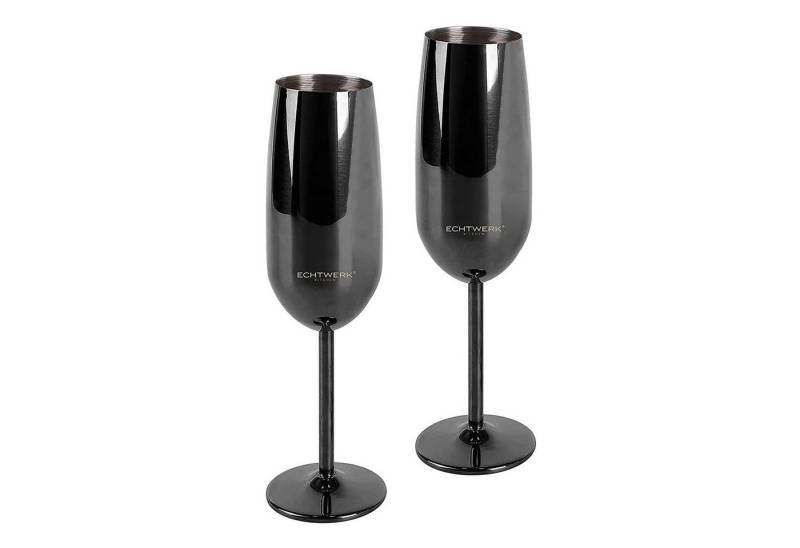 ECHTWERK Glas Sekt-/Champagnerkelch, Edelstahl, Unzerbrechliche Gläser für Hochzeit/Outdoor/Picknick, 2-tlg von ECHTWERK