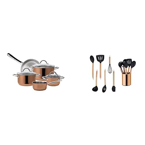 ECHTWERK Induktion 8-teiliges Kochtopf-Set aus hochwertigem Edelstahl, 7-teiliges Küchenhelfer-Set, Kupfer-Edition ECHTWERK Induktion 8-teiliges Kochtopf-Set aus hochwertigem Edelstahl, 7-teiliges Küchenhelfer-Set, Kupfer-Edition von ECHTWERK