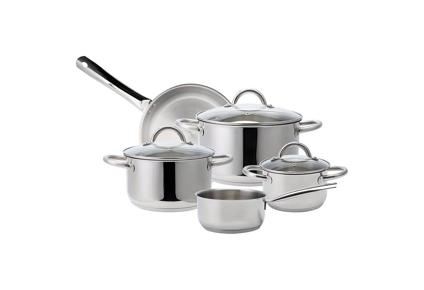 ECHTWERK Kochtopf Kochtopf-Set 8tlg silber, (8-tlg) von ECHTWERK
