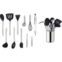 ECHTWERK Küchenorganizer-Set, (Set, 12 tlg.), Kochbesteck mit Edelstahlgriff, Antihaft Silikon, mit Utensilienhalter von ECHTWERK