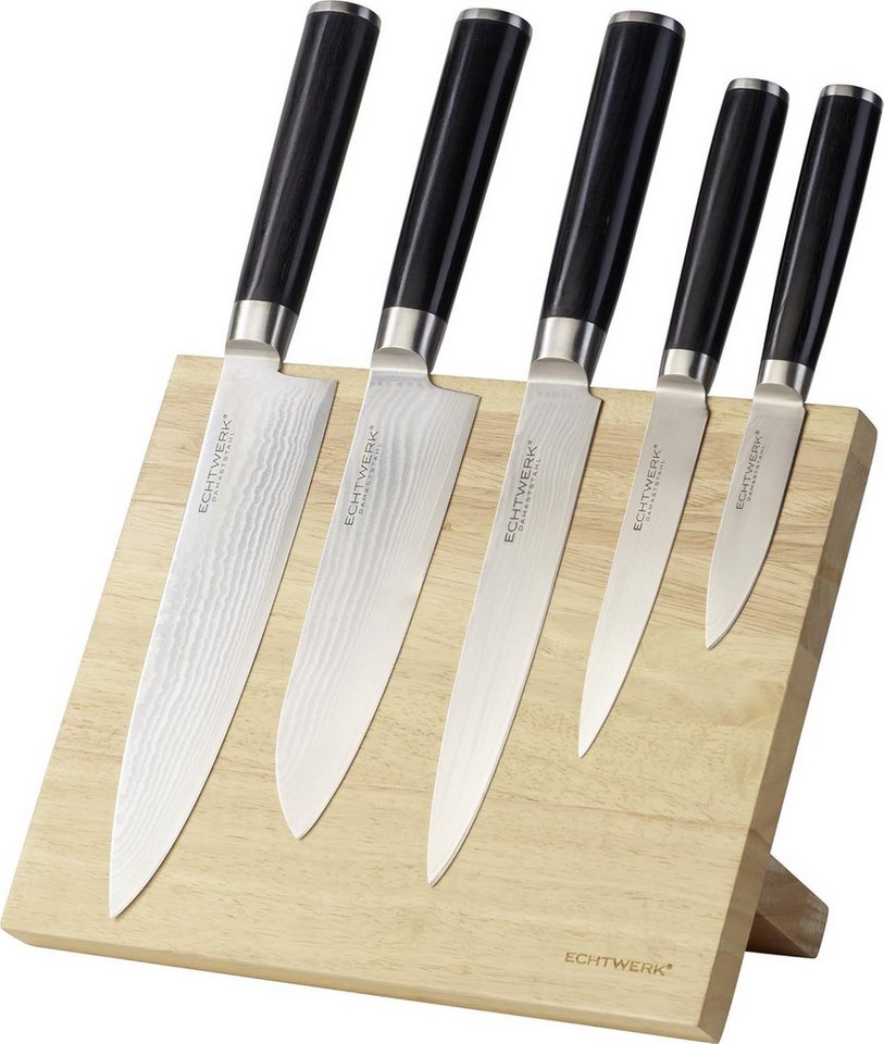 ECHTWERK Messer-Set Damastmesser Set 6tlg. Küchenmesser Set, Kochmesser, Santokumesser (6-tlg) von ECHTWERK