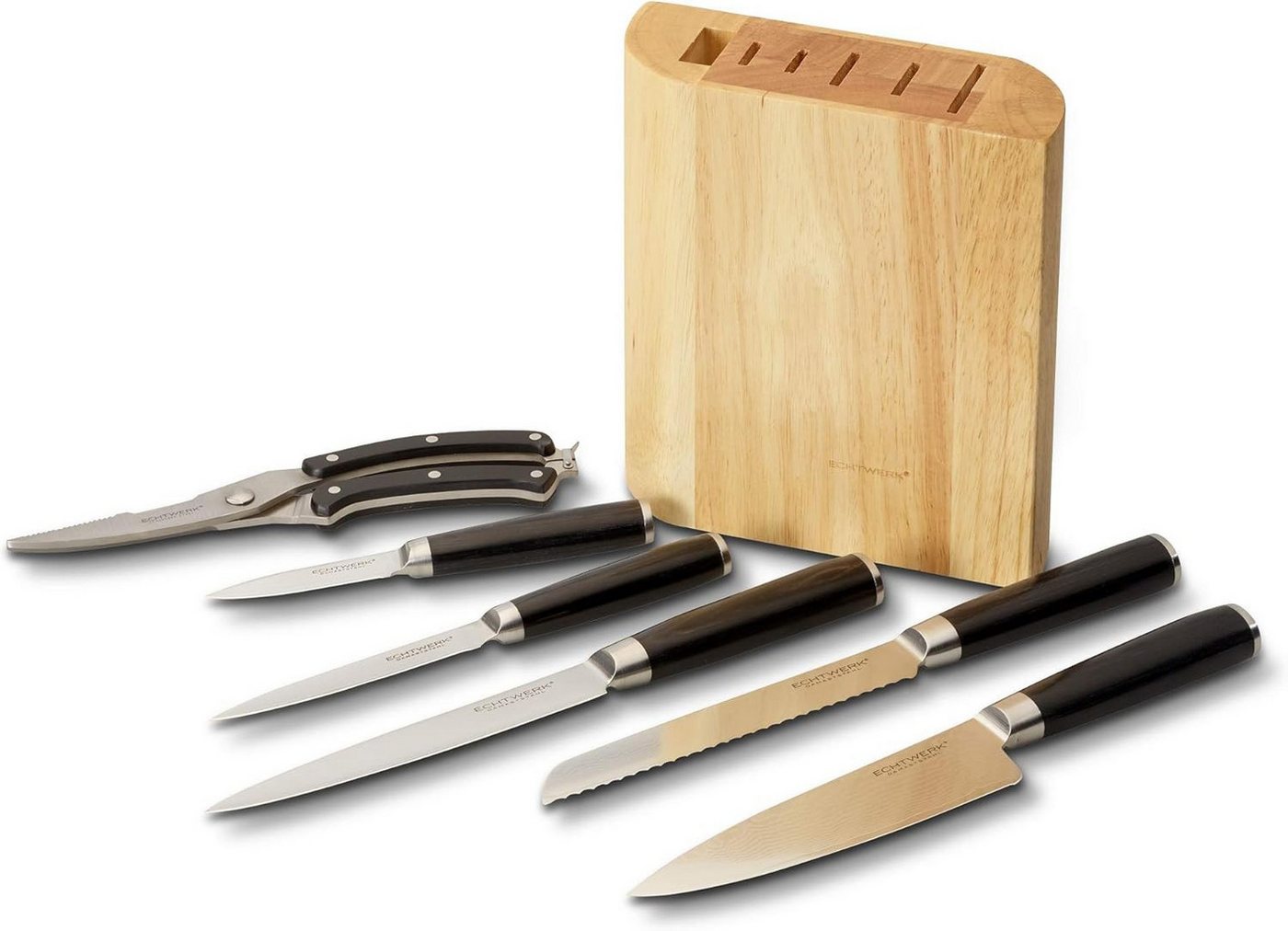 ECHTWERK Messer-Set Echtwerk Damastmesser Set, 7-TLG Messerset inkl. Geflügelschere (7-tlg) von ECHTWERK