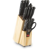 ECHTWERK Messerblock, 14 tlg., Basic Küchenmesser Set aus hochwertigem Klingenstahl, Griff schwarz von ECHTWERK