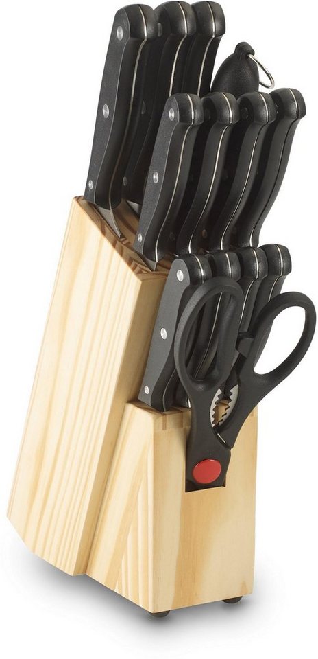 ECHTWERK Messerblock (14tlg), Basic Küchenmesser Set aus hochwertigem Klingenstahl, Griff schwarz von ECHTWERK