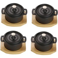 ECHTWERK Mini-Kochtopfset schwarz Eisen B/H/L: ca. 13x9,5x13 cm von ECHTWERK