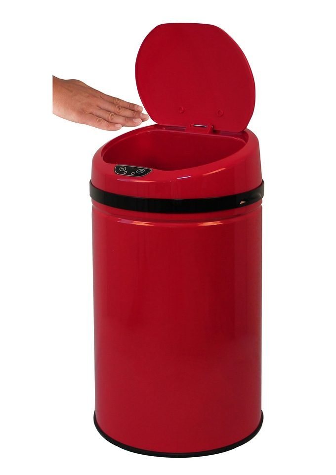 ECHTWERK Mülleimer INOX RED, Infrarot-Sensor, Korpus aus Edelstahl, Fassungsvermögen 30 Liter von ECHTWERK