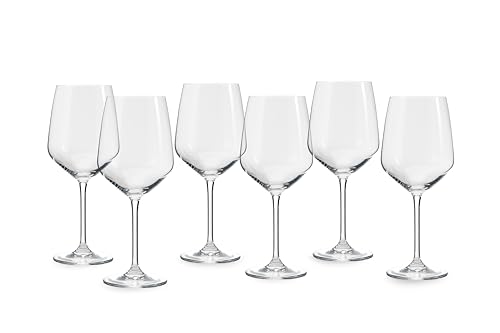 ECHTWERK Rotwein-Gläser 6er Set, 627 ml - Zeitlose Weingläser, Weinkelche, Robuste Kristallglas Gläser, großer Öffnung und langgezogenen Stielen, spülmaschinenfest, 23,3 x 9,8 cm von ECHTWERK