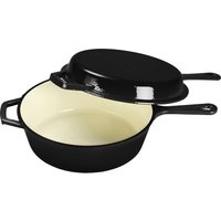ECHTWERK Schmortopf "2 in 1 Set - Topf & Pfanne aus Gusseisen" Set, 2 Stk. tlg. Gusseisen von ECHTWERK