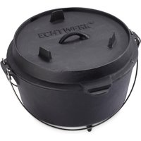 ECHTWERK Schmortopf "Dutch Oven", Gusseisen, (1 tlg.), Feuertopf, Gusseisen BBQ Kochtopf, bereits eingebrannt, 7,6 Liter von ECHTWERK