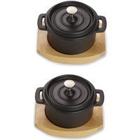 ECHTWERK Servierpfanne "2x Mini-Kochtopf aus Gusseisen" Gusseisen Set, 2 Stk. tlg. inkl. dekorativem Servierbrett, bereits eingebrannt ECHTWERK Servierpfanne "2x Mini-Kochtopf aus Gusseisen" Gusseisen Set, 2 Stk. tlg. inkl. dekorativem Servierbrett, bereits eingebrannt von ECHTWERK