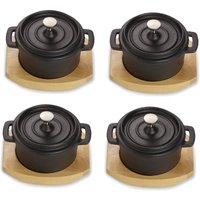 ECHTWERK Servierpfanne "4x Mini-Kochtopf aus Gusseisen" Gusseisen Set, 4 Stk. tlg. inkl. dekorativem Servierbrett, bereits eingebrannt ECHTWERK Servierpfanne "4x Mini-Kochtopf aus Gusseisen" Gusseisen Set, 4 Stk. tlg. inkl. dekorativem Servierbrett, bereits eingebrannt von ECHTWERK