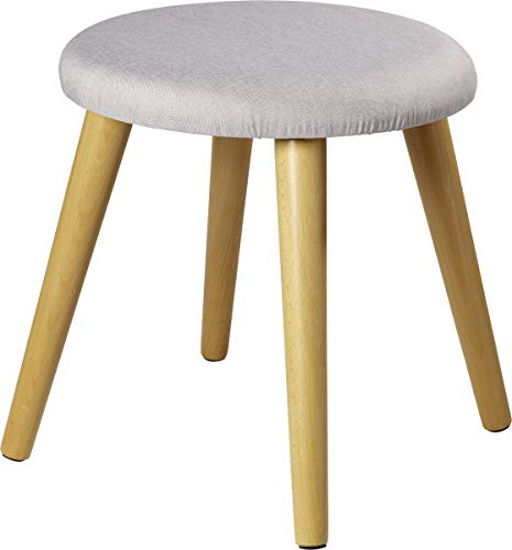 ECHTWERK Skandi Gepolsterter Sitzhocker - Stilvolles Design, Bequemer Sitzkomfort, Robust und Leicht, grau, 40 x 40 x 42 cm, bis zu 200 kg belastbar von ECHTWERK