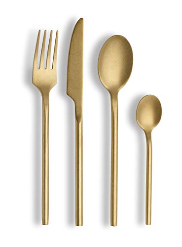 ECHTWERK Tafelbesteck Malou, Stonewashed champagne, 16-teilig, Essbesteck für bis zu 4 Personen, Hochwertiger Chromnickelstahl, Edelstahl ECHTWERK Tafelbesteck Malou, Stonewashed champagne, 16-teilig, Essbesteck für bis zu 4 Personen, Hochwertiger Chromnickelstahl, Edelstahl von ECHTWERK