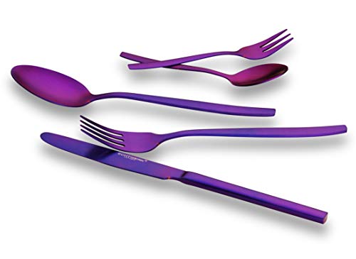 ECHTWERK Tafelbesteck Positano - Purple Edition, 30-teilig, für 6 Personen, Edelstahl 18/10 - mattiert, EW-BS-3005L von ECHTWERK