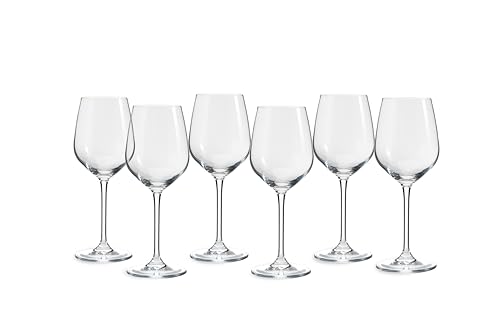 ECHTWERK Weißwein-Gläser 6er Set, 388 ml - Zeitlose Weingläser, Weinkelche, Robuste Kristallglas Gläser, schmaler Öffnung und langgezogenen Stielen, spülmaschinenfest, 21,5 x 8,3 cm von ECHTWERK