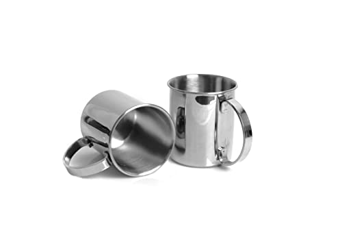 ECHTWERK 2-teiliges Kupferbecher-Set, Bruchsichere Edelstahl-Gläser, Cocktail-Set, Cocktailgläser perfekt für Gin, Vodka, Bier und Kaltgetränke, Geschenkset, Silber-Edition, 1000 ml von ECHTWERK