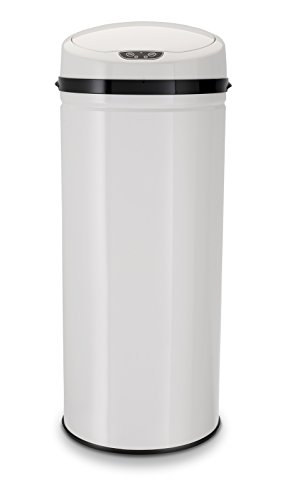 Echtwerk Abfalleimer, Mülleimer mit Sensor, Touchless Abfalleimer, elektrischer Müllbehälter, Infrarot Bewegungssensor, Korpus aus Edelstahl, Fassungsvermögen 42 Liter, INOX White von ECHTWERK