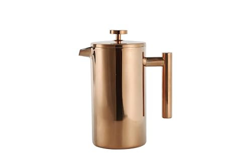 ECHTWERK French Press aus Edelstahl, Doppelwandig isolierte Thermo Kaffeepresse, Kaffeebereiter mit Pressfilter für zu Hause Camping und Büro, Kupfer-Edition, 800 ml von ECHTWERK