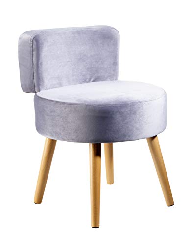 Echtwerk Sessel "Milo", Polstersessel, Skandinavischer Sessel, Stuhl mit Komfort, hohe Rückenlehne, weiche Schaumstoffpolsterung, für Wohnzimmer & Leseecke, Holzfüße, 44 x 58 cm, 4 kg, Grau von ECHTWERK