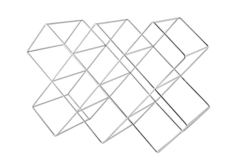Echtwerk Weinregal für bis zu 8 Flaschen, Flaschenregal freistehend, Weinflaschenhalter, Weinlagerung, Weinaufbewahrung, Weinständer, aus hochwertigem Eisen, 46 x 16,6 x 31 cm , Silber-Edition von ECHTWERK