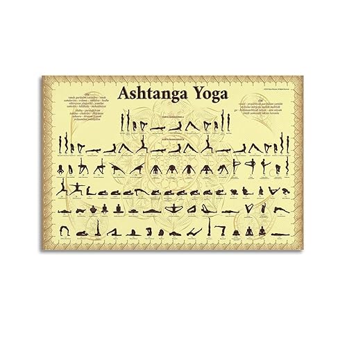 ECHUN Ashtanga Yoga Primary Series Goldenes Poster, dekorative Leinwand, Wand- und Kunstbild, Gemälde, 30 x 45 cm ECHUN Ashtanga Yoga Primary Series Goldenes Poster, dekorative Leinwand, Wand- und Kunstbild, Gemälde, 30 x 45 cm von ECHUN