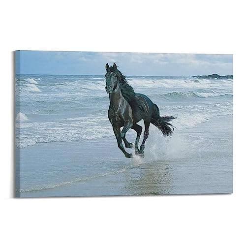ECHUN Tierposter Pferde am Strand, dekorative Leinwand, Wand- und Kunstbild, Gemälde, 30 x 45 cm ECHUN Tierposter Pferde am Strand, dekorative Leinwand, Wand- und Kunstbild, Gemälde, 30 x 45 cm von ECHUN