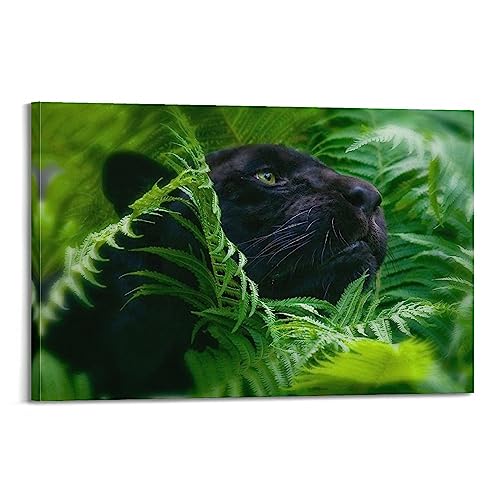 ECHUN Tierposter Schwarzer Panther im Dschungel, dekorative Leinwand, Wand- und Kunstbild, Gemälde, 30 x 45 cm ECHUN Tierposter Schwarzer Panther im Dschungel, dekorative Leinwand, Wand- und Kunstbild, Gemälde, 30 x 45 cm von ECHUN
