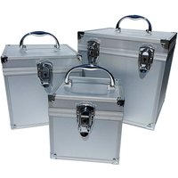 15x15x15 cm Aluminium Koffer Silber Würfelform Leer Alu Box Werkzeugkoffer mit Rasterschaum von ECI TOOLS