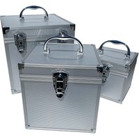 20x20x20 cm Aluminium Koffer Silber Würfelform Alu Box Leer Werkzeugkoffer mit Rasterschaum von ECI TOOLS