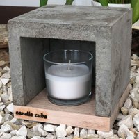 Candle cube© Kleiner Teelicht Tisch-Kamin Ofen Stövchen Kerzen-Heizung Teelichtofen Heizwürfel mit Duftkerze Coconut Island von ECI TOOLS