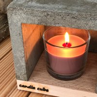 Candle cube© Kleiner Teelicht Tisch-Kamin Ofen Stövchen Kerzen-Heizung Teelichtofen Heizwürfel mit Duftkerze Sandalwood von ECI TOOLS