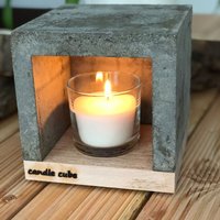 Candle cube© Kleiner Teelicht Tisch-Kamin Ofen Stövchen Kerzen-Heizung Teelichtofen Heizwürfel mit Duftkerze Soft Cotton von ECI TOOLS