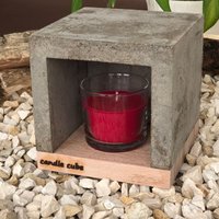 Candle cube© Kleiner Teelicht Tisch-Kamin Ofen Stövchen Kerzen-Heizung Teelichtofen Heizwürfel mit Duftkerze Wild Berries von ECI TOOLS