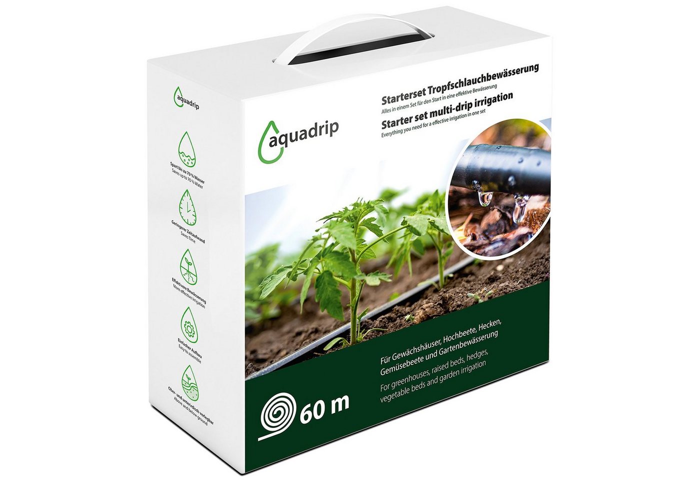 ECI Tools Bewässerungssystem Tropfschlauch-Bewässerung 60 m Starter-Set Perl-Schlauch Tropfbewässer, Starter-Komplett-Set ECI Tools Bewässerungssystem Tropfschlauch-Bewässerung 60 m Starter-Set Perl-Schlauch Tropfbewässer, Starter-Komplett-Set von ECI Tools