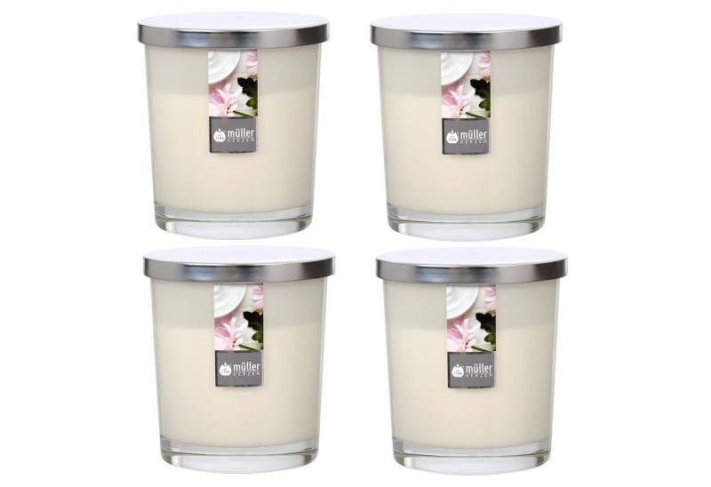 ECI Tools Duftkerze Maxi Duft-Kerzenglas 110/95 mm mit Deckel, Set 4 Stck., Soft Creme (4er Set, 4 Kerzen im Set), 45 h Brenndauer von ECI Tools